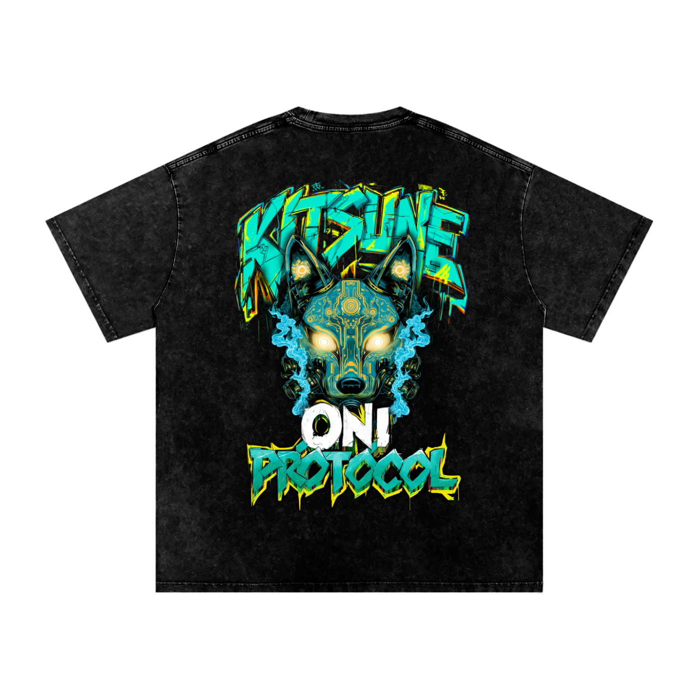 Kitsune | Oversized T-Shirt Snow Washed