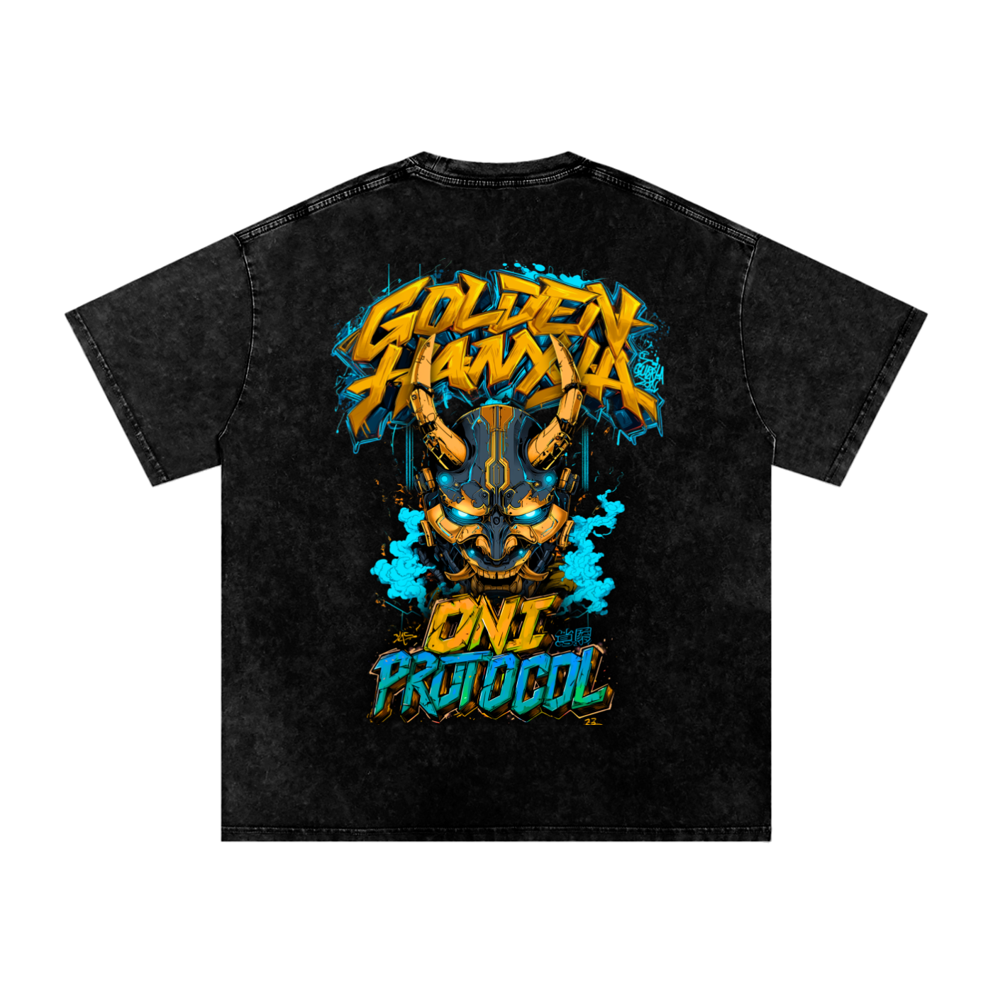 Golden Hannya | Oversized T-Shirt Snow Washed