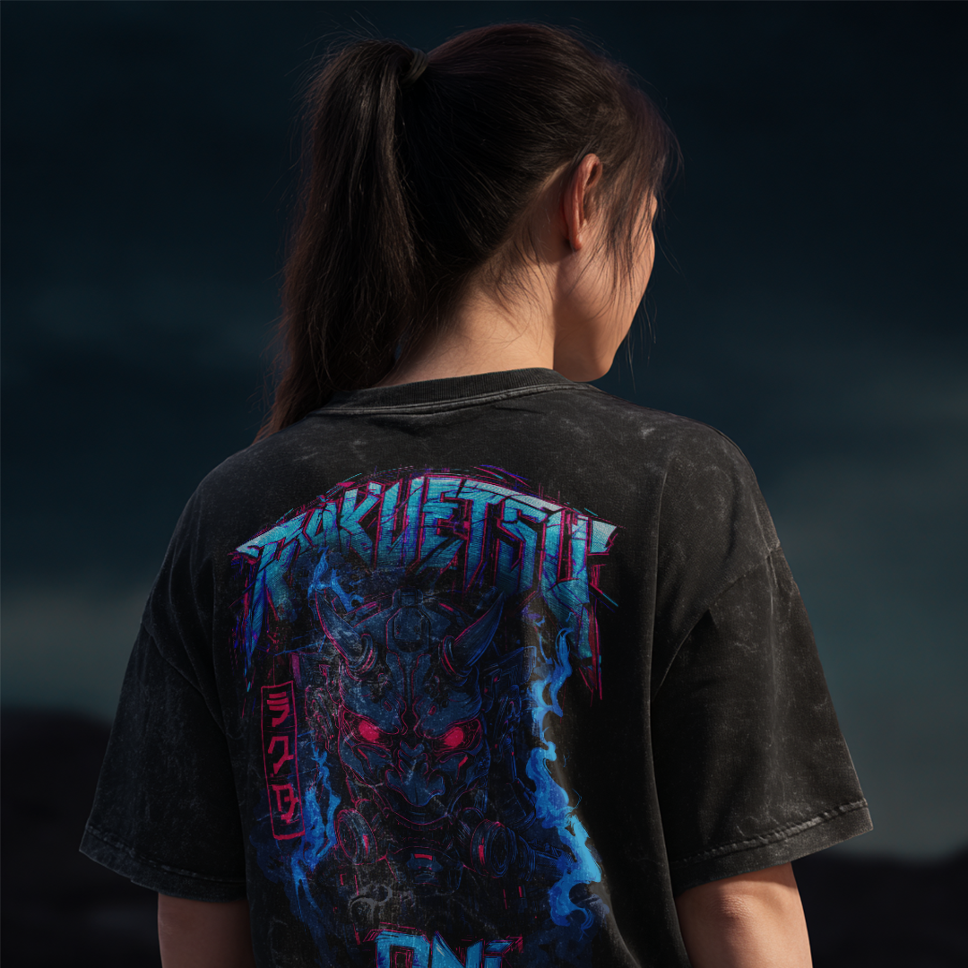 Rakuetsu | Oversized T-Shirt Snow Washed