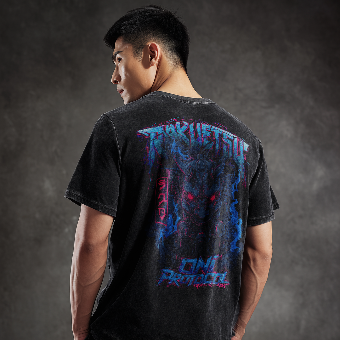 Rakuetsu | Oversized T-Shirt Snow Washed